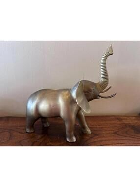 Vintage Large Brass Lucky Elephant Statue
